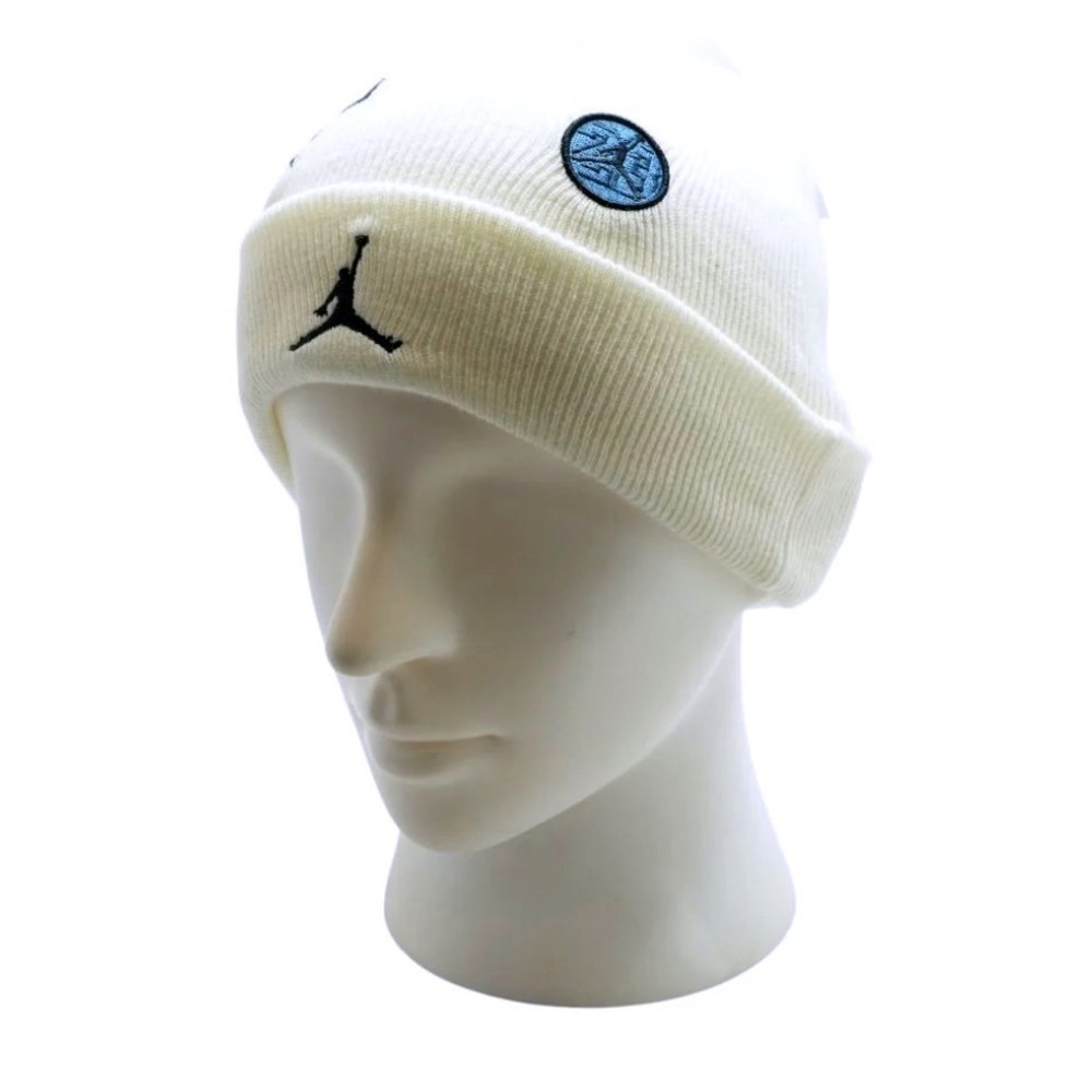 Jordan Cream‎ White Beanie Kids Hat Embroidered Logo Winter Knit Cap